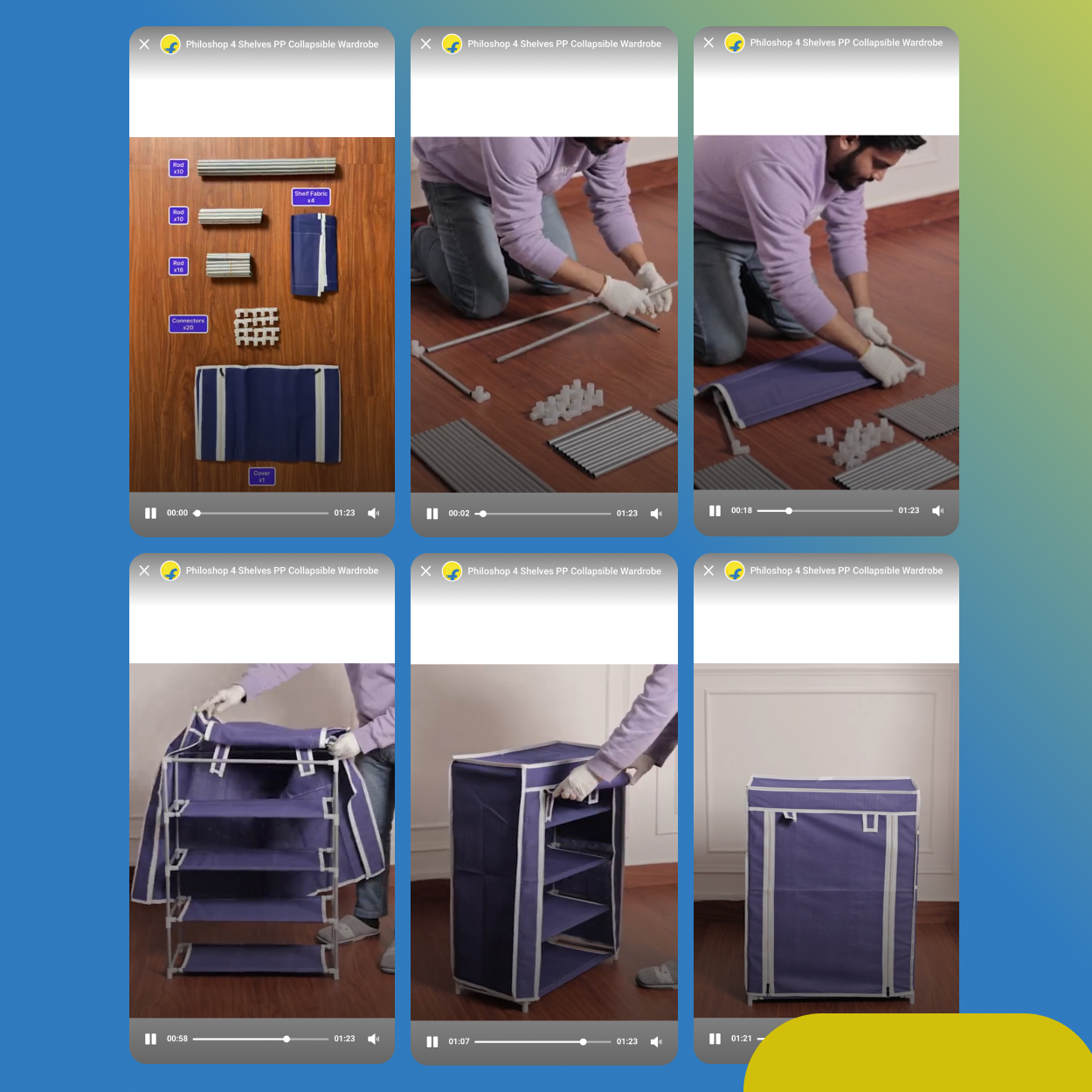 Installation videos for furniture category for flipkart