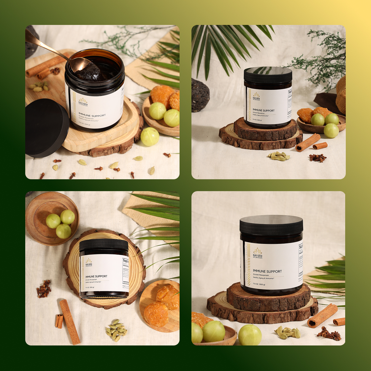 Creative product photography for Kerala Ayurveda